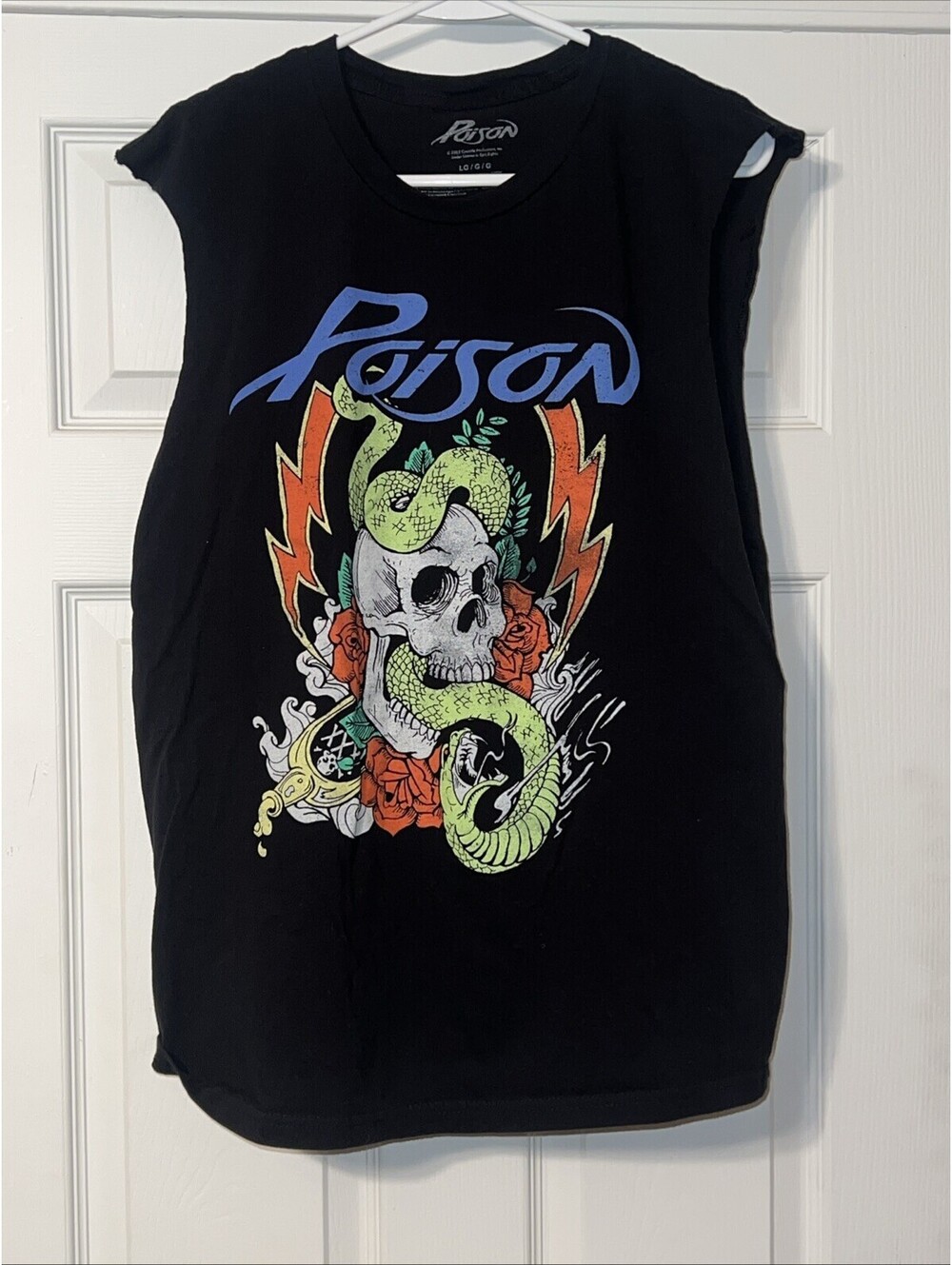 Poison Rock and Roll T-Shirt size L Snake And Skull Logo